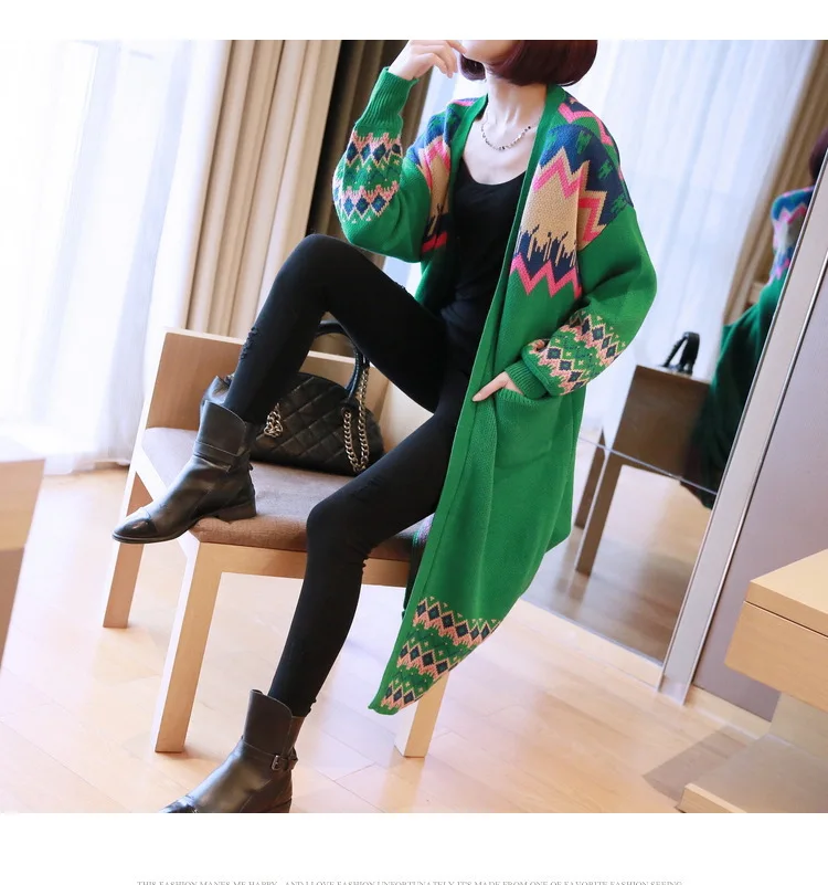 SuperAen, корейский стиль, Женский вязаный кардиган, пальто, осень и зима, размер, женские свитера, пальто, модная женская одежда