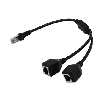

RJ45 Network Splitter Adapter Cable 1 Male to 2 Female Socket Port LAN Ethernet Network Splitter Y Adapter Cable Parallel Cables