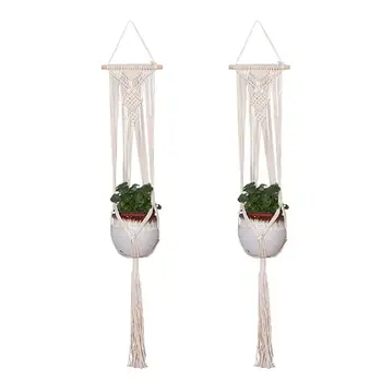 

Decor Plant holder Vintage Macrame Flower Pot Garden Holder Legs Hanging