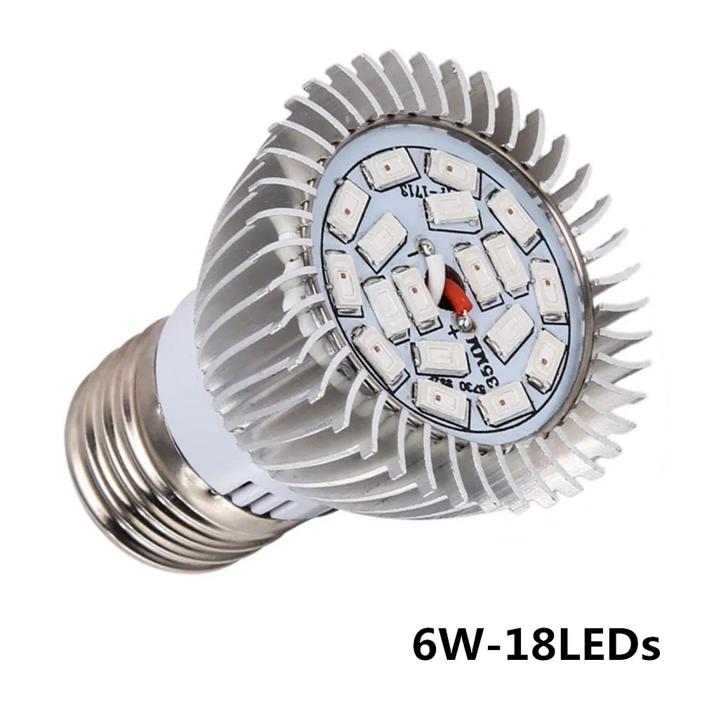 18LEDS Полный спектр E27 светодиодный светильник 18/28/40/78/120 светодиоды красные, синие УФ ИК лампа для выращивания растений с питанием от источника для комнатных растений гидропоники цветы овощи - Цвет: 18LEDS