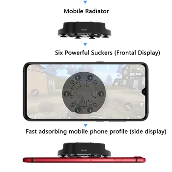 

2-in-1 Mobile Phone Cooling Stand Portable Suction Mount Cellphone Holder Support Bracket Fan Radiator for iPhone Samsung Huawei