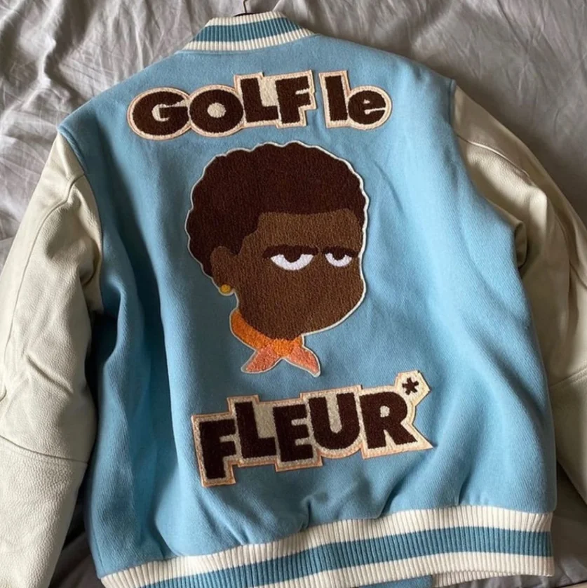 golf le fleur varsity jacket blue
