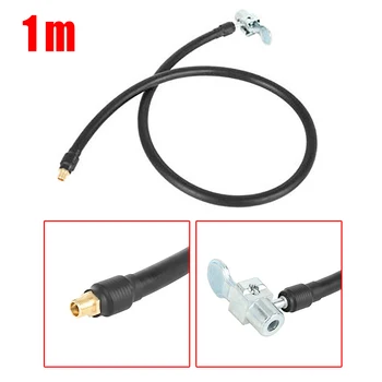 

1 Meter 80cm 31.5Inch Tyre Inflator Pump Hose W/ Air Locking Chuck For Car Motorcycle Replacement Accessories