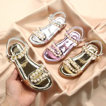 

hot sale sandals of Toddler Kids Baby Girls Shoes Princess Shoes Solid Casual Shoes Pearl Sandals chaussure fille ete#713