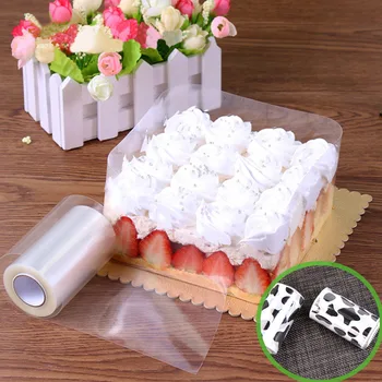 

1 Roll Cake Decorating Tools Bakeware DIY Kitchen Dining Bar Surrounding Edge Mousse Transparent Clear Wrapping Tape