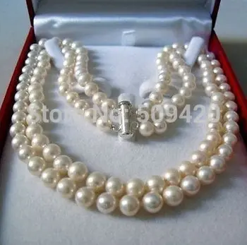 

Beautiful 2 STRAND 8-9 MM Freshwater PEARL NECKLACE 17-18"