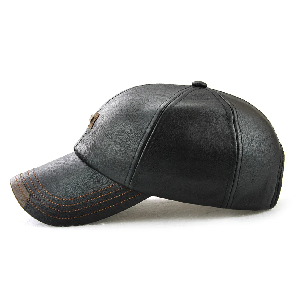 2020 винтажная кожаная кепка для мужчин осень зима Casquette бейсболки повседневные Bone