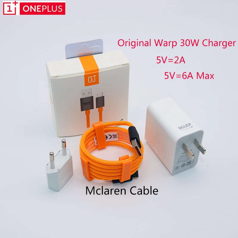 

Original OnePlus Warp Charger 30 Power Warp 30W EU Charge Adapter Charger Cable Quick Lading 30 W for OnePlus 7 7t Pro 6t 6 5t 5