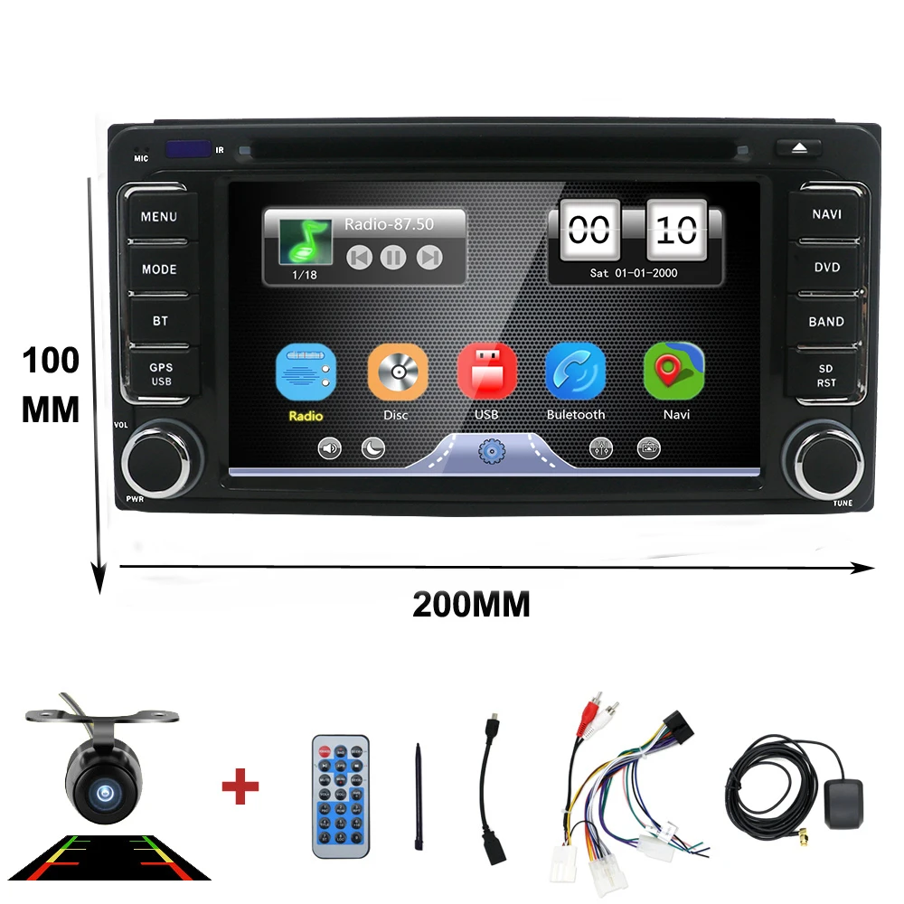 Автомагнитола 2 din с DVD-плеером и GPS для Toyota Hilux yaris VIOS Camry Corolla Prado RAV4 2003 2004 2005 2006 2007 2008 |