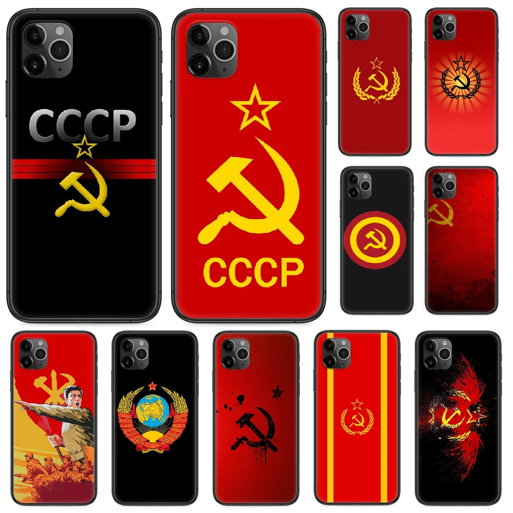 Чехол для телефона с советским флагом СССР iphone 4 4s 5 5S SE 5C 6 6S 7 8 plus X XS XR 11 PRO MAX 2020