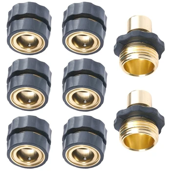 

Hose Quick Connector, 8PCS 3/4 Inch Garden Hose Fitting Quick Connector Adapter, 2 Male Connectors + 6 Female Connectors