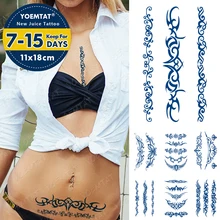 

Juice Waterproof Temporary Tattoo Sticker Flame Chain Flash Full Tattoos Sexy Waist Totem Painted Body Art Fake Tatto Men Women