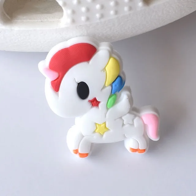 2021-2022 Season Unicorn PVC Soft Rubber Shoe Ornament Decoration Removable Garden Shoe Ornament Shoe Buckle  Charms for Crocses 286-CFPA