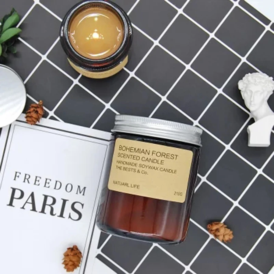 

Happy Birthday Romantic Jar Candle Decorative Christmas Candles Scented Aromatherapy Candles Aroma Soy Velas Boda Gift ALZ055