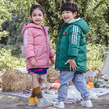 

2019 Down Jacket For Girl Boys Winter Warm Hooded Coat Long Sleeve Baby Girl Toddler Boys Jacket Kids Parka Outerwear YCOC1909