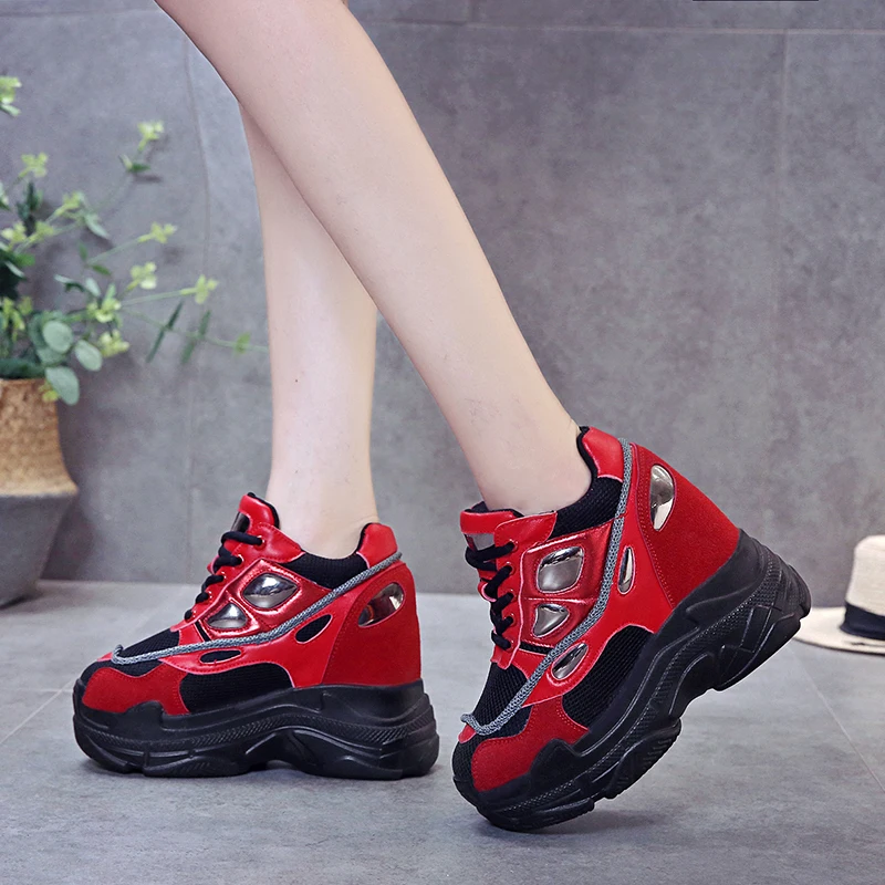 

Lucyever New Fashion Height Increasing Women's Boots Autumn Winter Thick-soled Casual Shoes Woman Platform Sneakers Botas Mujer
