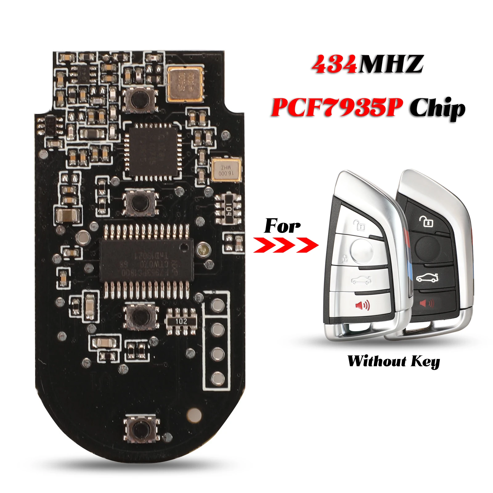 Jingyuqin 433 МГц чип PCF7953P дистанционный Автомобильный ключ печатная плата 4 кнопки FOB