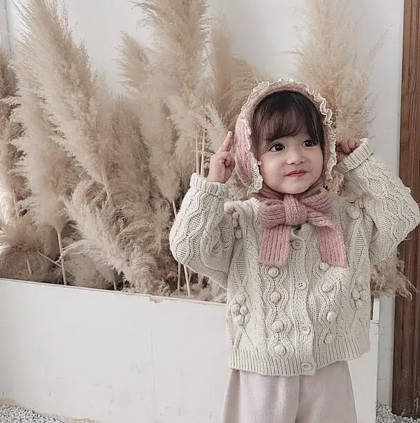 

2019 New Arrival Girls Knitted Sweaters Autumn Winter Full Sleeve Fashion Girls Cardigan 1-6 Years PQ196
