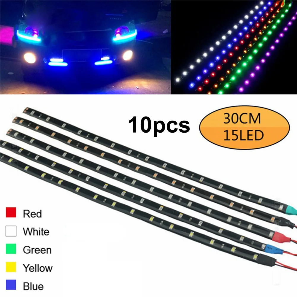 Светодиодные ленты светильник s RGB светодиодный светильник полосы 11," 3528 SMD гибкие светильник гирлянды для дома светильник в помещении/на открытом воздухе украшения, 10 предметов