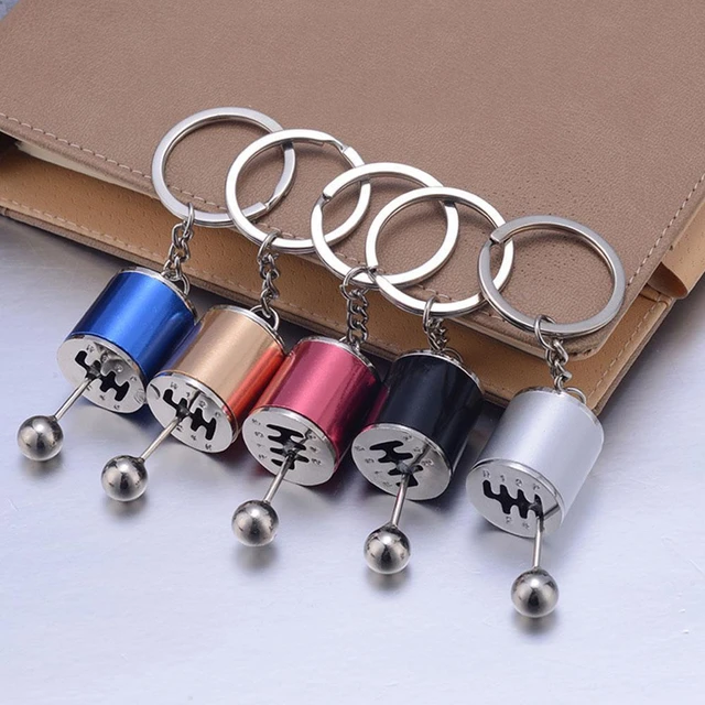 1pc Creative Car Gear Box Keychain, Six-Speed Manual Shift Gear Key Chain Car Refitting Metal Pendant Car Key Ring,Shifter,Temu