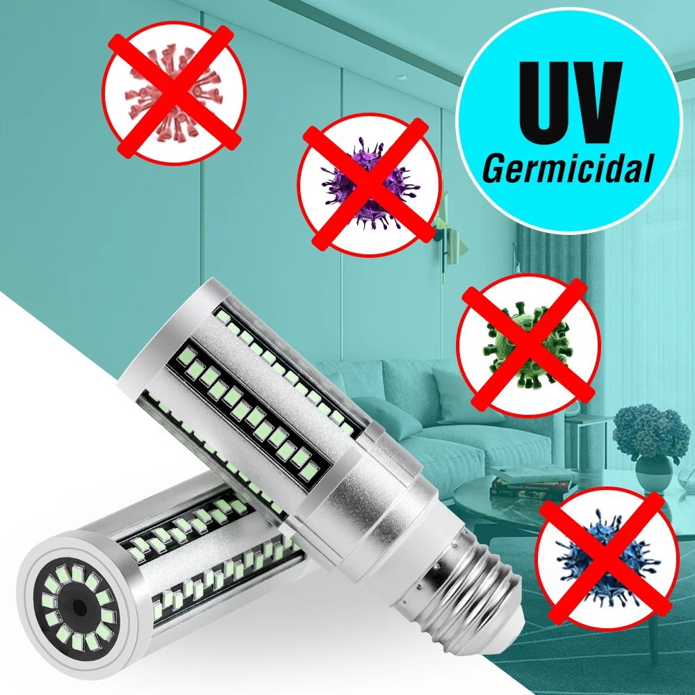 

E27 UV Sterilizer Ozone Lamp 15W 20W Disinfection Corn Bulb Timing Remote 110V 220V Germicidal Light LED Lamp Bactericidal Bulb