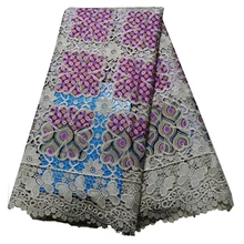 Высококачественная кружевная ткань восковой шнур кружевная ткань Африканская кружевная ткань восковой шнур кружева для женщин Свадебное платье 82920