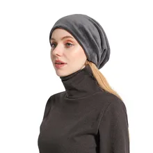Унисекс, женская и Мужская бархатная шапка Skullies s для женщин, Зимняя Теплая Лыжная сутулящаяся шапка, шапка бини большого размера