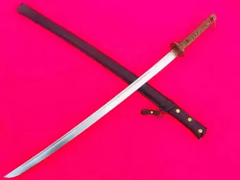 

WWII period JP. Samurai Katana Sword tactics Saber Military Signes Blade falchion Vintage Copper Handle