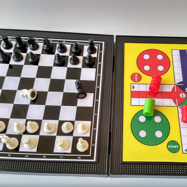 Jogos de tabuleiro ludo magnético portátil clássicos cobras e escadas  dobrável jogo de xadrez entretenimento educativo para crianças estudantes -  AliExpress