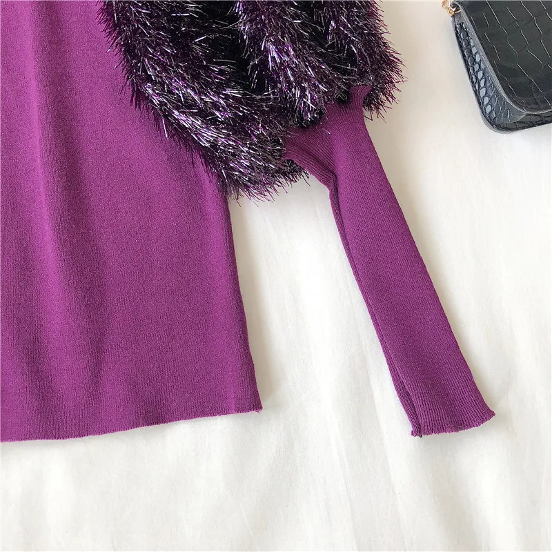 Neploe Autumn Bright Patchwork Pullovers Pull Long Sleeve Elegant Sweaters Women Knitwear Fashion Slim Sueter Mujer 56082