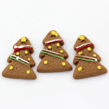 

20/50pcs Resin Decoration Crafts Christmas Gingerbread Tree Beads Flatback Cabochon Scrapbook DIY Embellishments Accessories