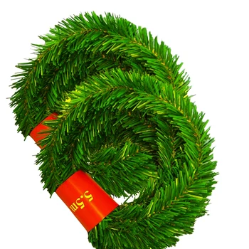 

Pendant & Drop Ornaments - 5.5M Pine Christmas Garland Orative Green Artificial Xmas Tree Rattan 2Pcs