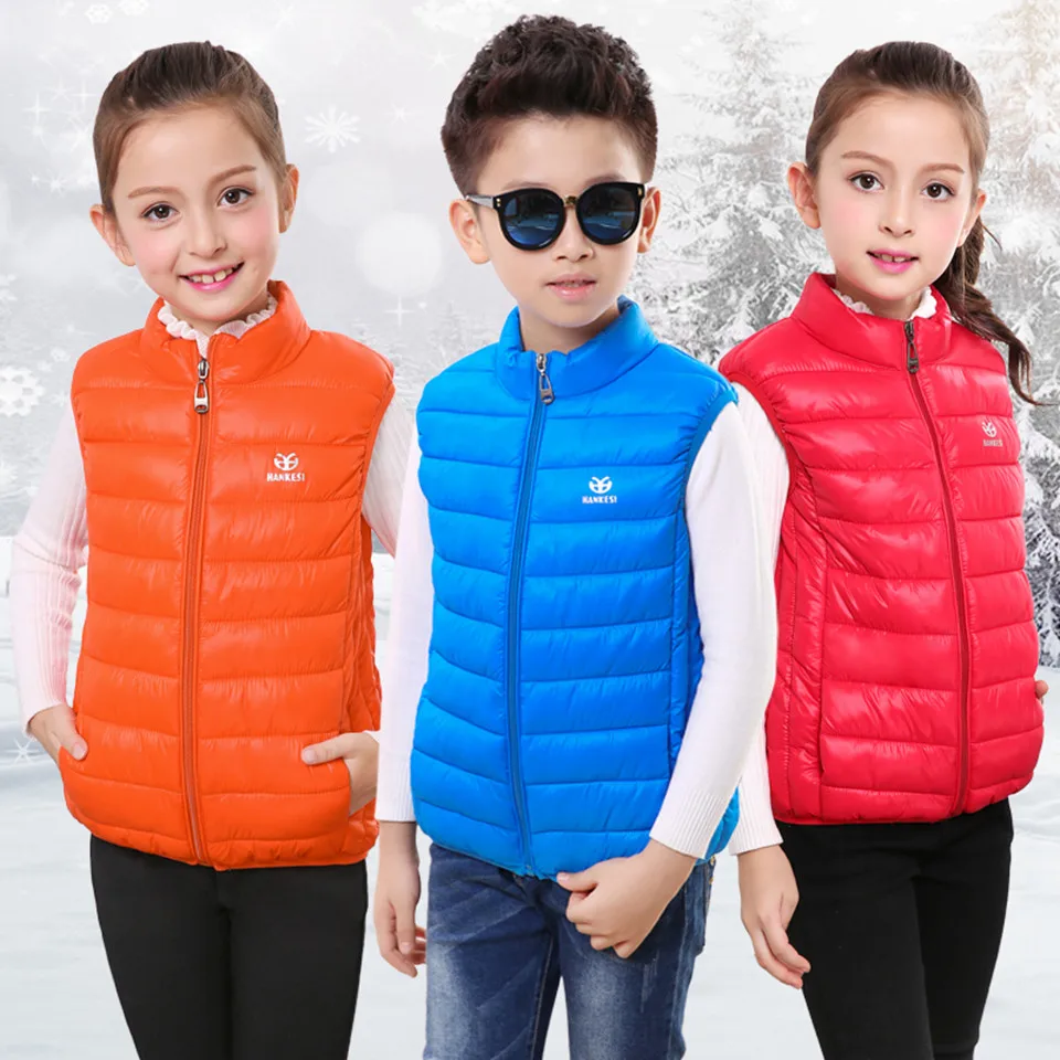 Gilet sans manches pour garçons et filles, manteau chaud en coton, automne