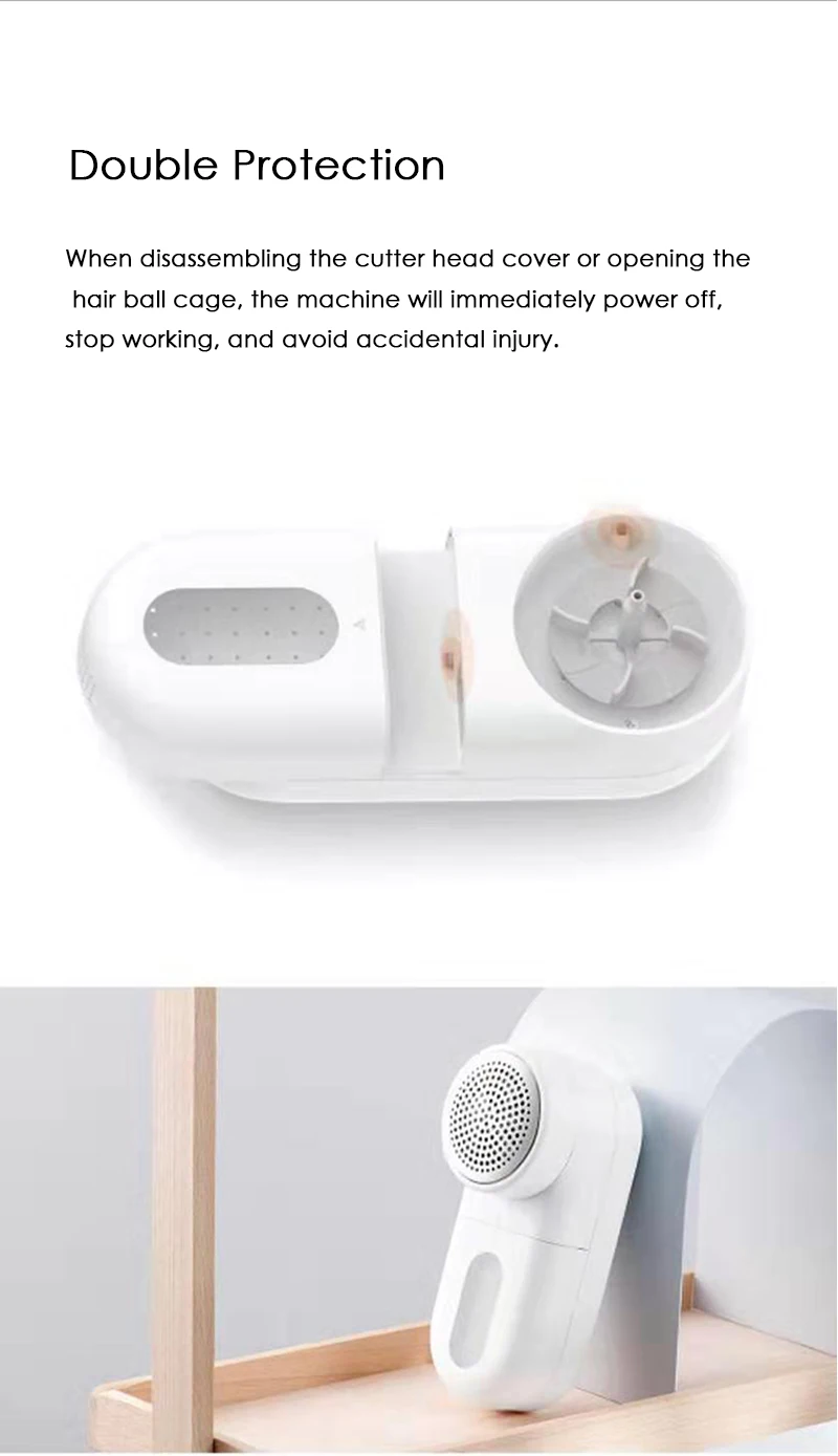 Xiaomi Mijia 90-Minute Working Efficient Cleaning Lint Remover Trimmer 0.35mm Micro Arc Knife Net 5-leaf Cyclone Floating Cutter