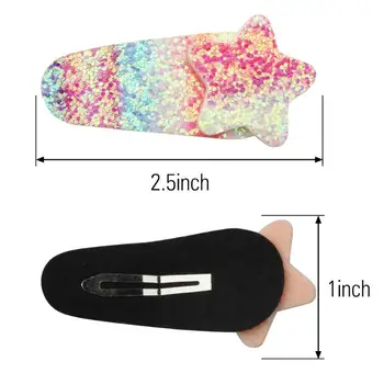 

8 Colors Hair Accessories Cartoon Rainbow Glitter Hair Clips for Girls Princess BB Hairpins Gifts Baby Hair Barrettes Headwear