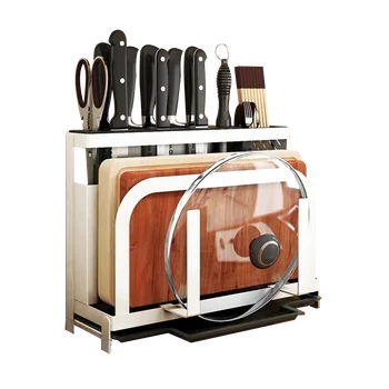 

Kitchen supplies cutter storage shelf multi-function cutting board chopsticks cage dish knife holder seat rack