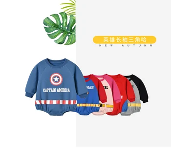 

Baby infant super hero long sleeve triangle rompers toddler kids cosplay costume superman super girl clothes