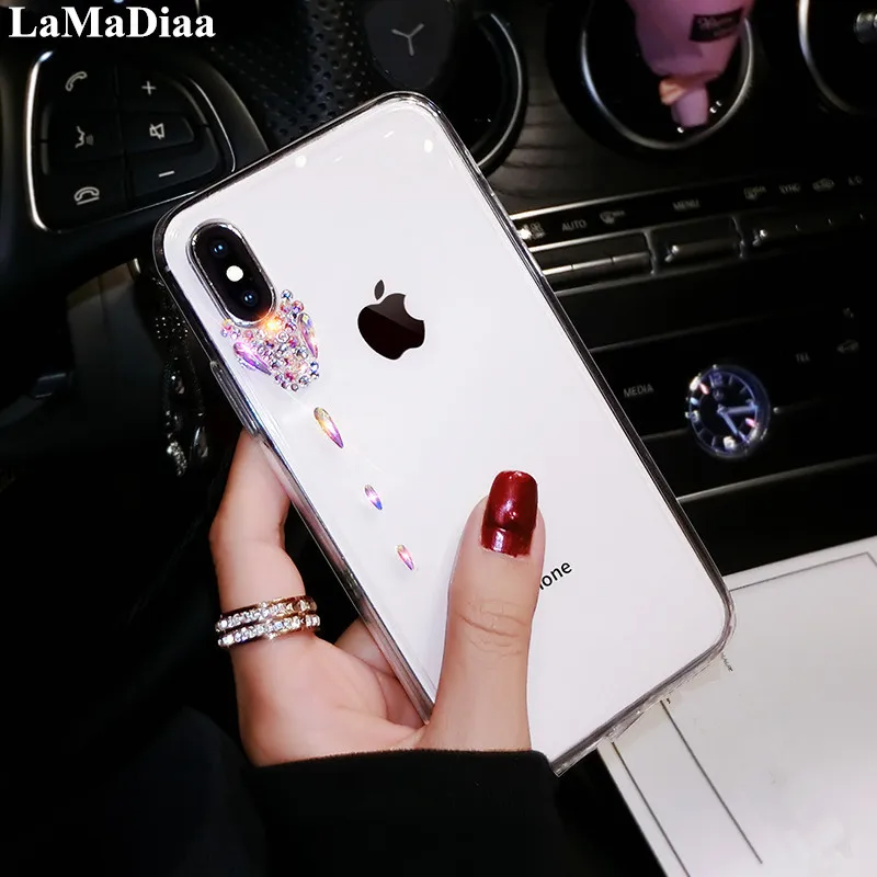 

LaMaDiaa Luxury Bling Crystal Capa Cover Case For iPhoneXS Max XS XR X 7 8 Plus 6 6s Plus 5S SE 11 Pro MAX Diamond Coque Fundas