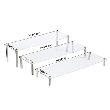 

Portable Acrylic Bag 3 Layers Rectangular Cake tool Stand Display Stand Transparent Festive Party Supplies