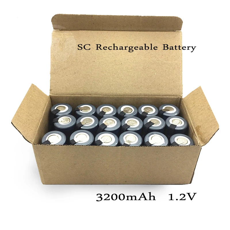 SKOANBE 10 шт. SC 3200 мАч 1 2 в Ni-CD перезаряжаемые батареи Sub C 22420 с удлинителем