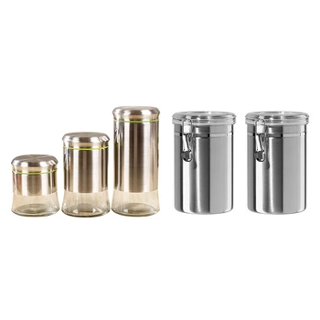 

Airtight Canisters Sets for the Kitchen Stainless Steel & Stainless Steel Airtight Canister Set Food Storage Container
