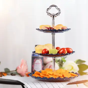 

3 Tier Wedding Birthday Party Cake Plate Afternoon Tea Dessert Stand Tray Fruit Snacks Display Tower