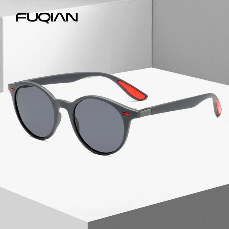 Солнцезащитные очки FUQIAN UV400 для мужчин и женщин модные круглые поляризационные