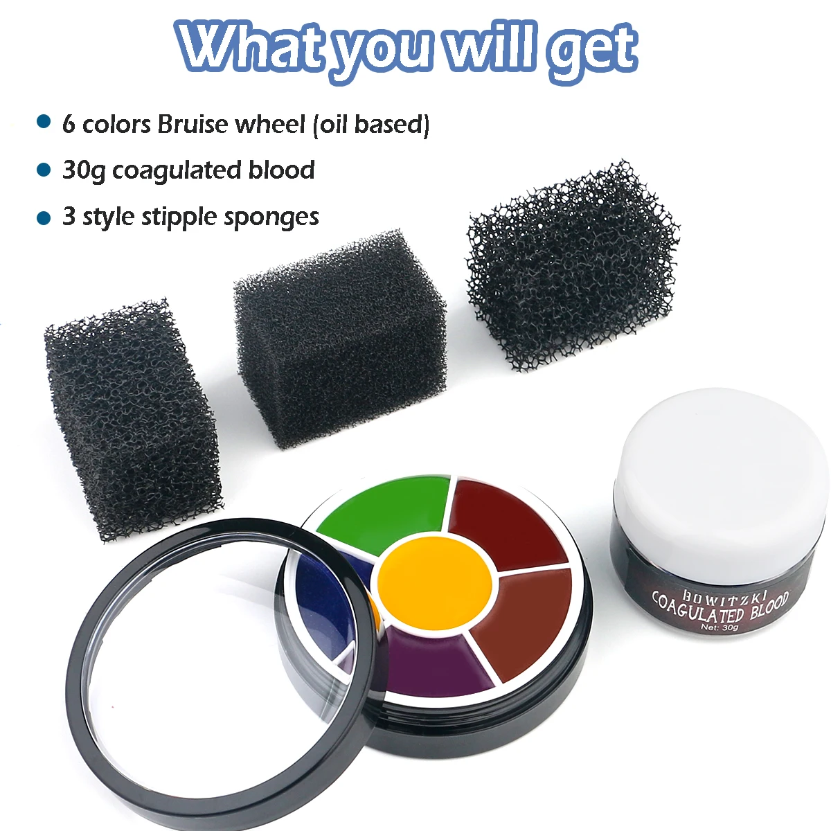 angivet Af storm Cyberplads Bowitzki SFX Starter Kit-6 Color Bruise Wheel,3 Stipple Sponges,Stage  Blood,Perfect for Halloween Party Cosplay Stage Makeup _ - AliExpress Mobile