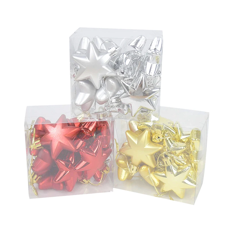 12pcs/lot Glitter Heart Star Pendant Christmas Tree Hanging Accessories Home Decorations DIY Christmas Festival Party Ornament christmas decorations