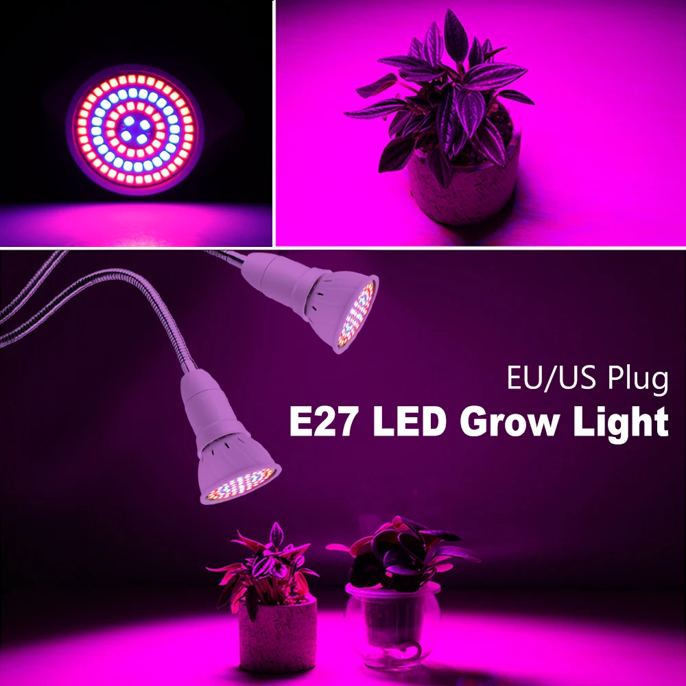 LED Plant Grow Light Full Spectrum 3W 5W 7W 15W 20W Flower Growing Lamp holder Clip For Indoor room growbox Seed Greenhouse