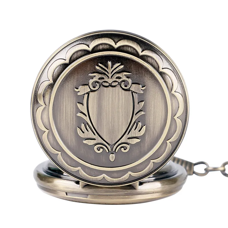 Steampunk Vintage Shield Case Unisex Hand-winding Mechanical Skeleton Pocket Watch for Men Women FOB Clock Collectable Chain