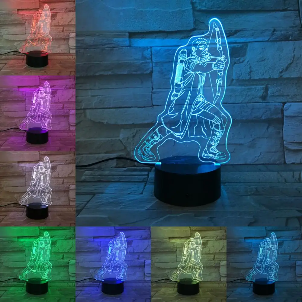 

3D Visual Illusion Hawkeye Lamp Multicolor Change Touch Remote LED Night Light Holiday Gifts For Boys Kids Table Bulbing Lambas