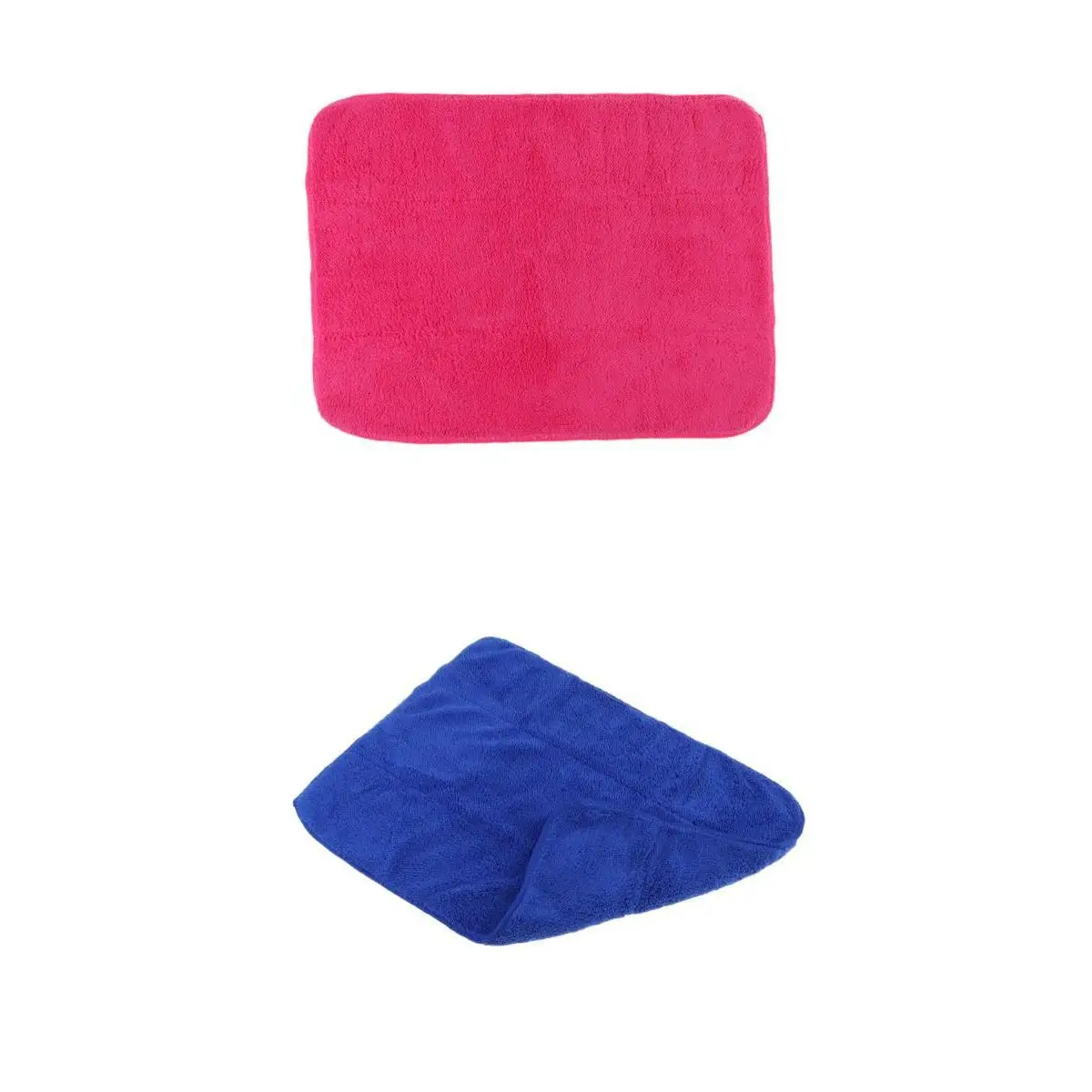 30x50cm/11.8x19.7inch Ultra Soft Ice Skate Cover Cleaning Cloth Wiper Knit Blue Pink Set of 2
