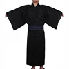 Jinbei-Kimono de Samurai japonés para hombre, ropa de hogar suelta de algodón negro, Yukata, ropa tradicional, pijama, camisón ► Foto 1/6